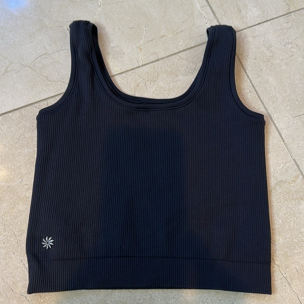 Black Ribbed Tank Top Athleta Girl Size XS